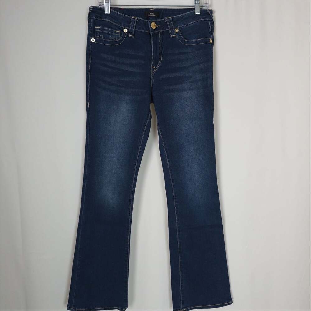 BECCA Mid Rise Bootcut Dark Wash Denim Jeans Size 27